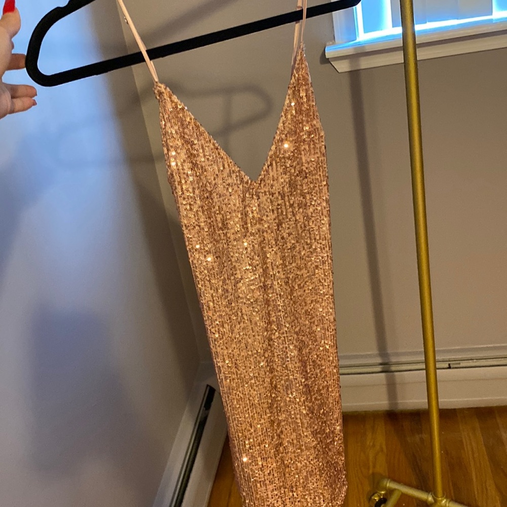 Victoria Secret Champagne Sequin Slip Dress